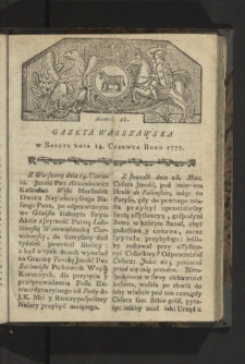 Gazeta Warszawska. 1777, nr 48