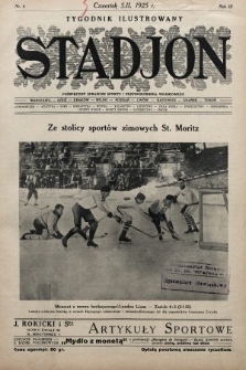 Stadjon : tygodnik ilustrowany poświęcony sprawom sportu i przysposobienia wojskowego. 1925, nr 6