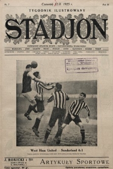 Stadjon : tygodnik ilustrowany poświęcony sprawom sportu i przysposobienia wojskowego. 1925, nr 7