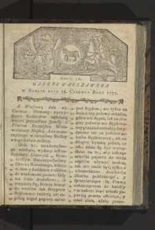 Gazeta Warszawska. 1777, nr 52