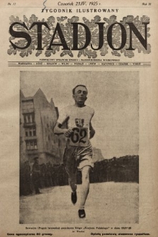 Stadjon : tygodnik ilustrowany poświęcony sprawom sportu i przysposobienia wojskowego. 1925, nr 17