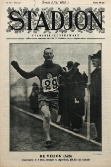 Stadjon : tygodnik ilustrowany poświęcony sprawom sportu i przysposobienia wojskowego. 1925, nr 49