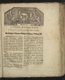 Gazeta Warszawska. 1778, nr 15