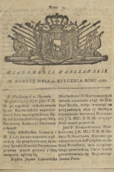 Wiadomości Warszawskie. 1767, nr 3