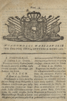 Wiadomości Warszawskie. 1767, nr 4