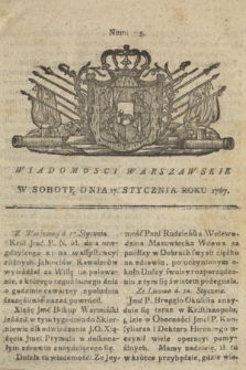 Wiadomości Warszawskie. 1767, nr 5