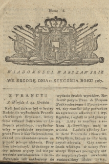 Wiadomości Warszawskie. 1767, nr 6