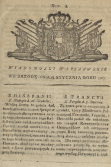 Wiadomości Warszawskie. 1767, nr 8