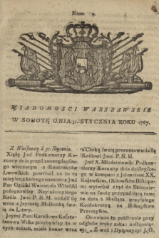 Wiadomości Warszawskie. 1767, nr 9