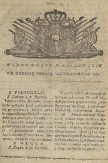 Wiadomości Warszawskie. 1767, nr 14