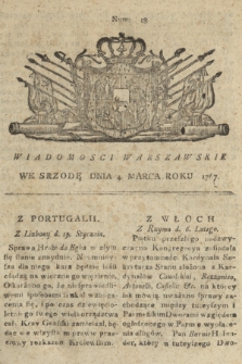 Wiadomości Warszawskie. 1767, nr 18