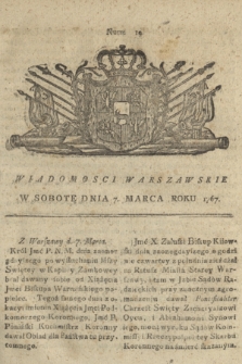 Wiadomości Warszawskie. 1767, nr 19