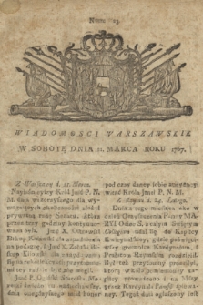 Wiadomości Warszawskie. 1767, nr 23