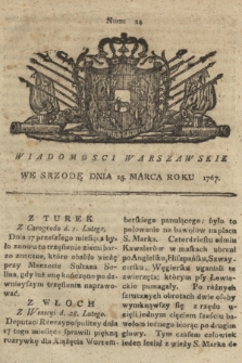 Wiadomości Warszawskie. 1767, nr 24