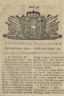 Wiadomości Warszawskie. 1767, nr 26