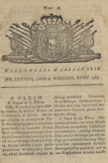 Wiadomości Warszawskie. 1767, nr 28