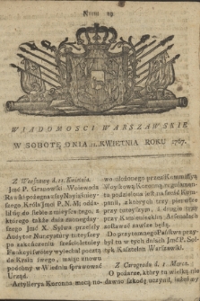 Wiadomości Warszawskie. 1767, nr 29