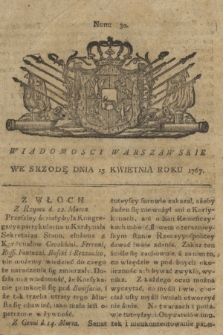 Wiadomości Warszawskie. 1767, nr 30