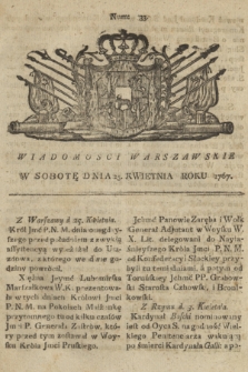 Wiadomości Warszawskie. 1767, nr 33