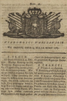 Wiadomości Warszawskie. 1767, nr 38