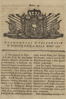 Wiadomości Warszawskie. 1767, nr 39