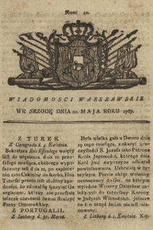 Wiadomości Warszawskie. 1767, nr 40