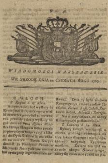 Wiadomości Warszawskie. 1767, nr 46