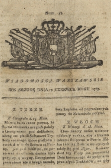 Wiadomości Warszawskie. 1767, nr 48