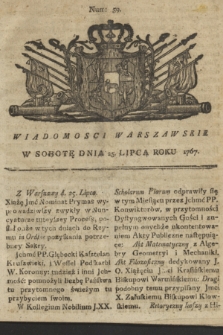 Wiadomości Warszawskie. 1767, nr 59