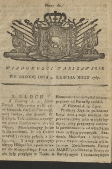 Wiadomości Warszawskie. 1767, nr 62