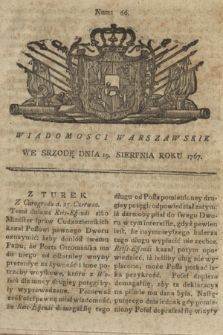 Wiadomości Warszawskie. 1767, nr 66