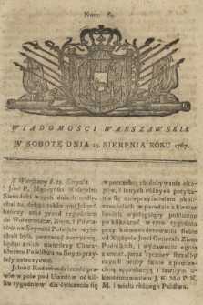 Wiadomości Warszawskie. 1767, nr 69