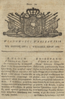 Wiadomości Warszawskie. 1767, nr 70