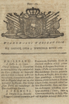 Wiadomości Warszawskie. 1767, nr 72