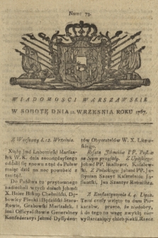 Wiadomości Warszawskie. 1767, nr 73