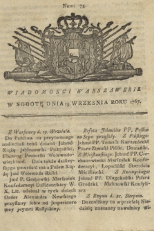 Wiadomości Warszawskie. 1767, nr 75