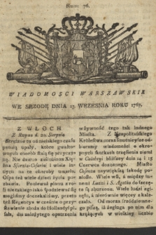 Wiadomości Warszawskie. 1767, nr 76