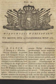 Wiadomości Warszawskie. 1767, nr 82