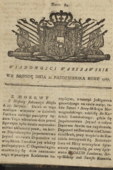 Wiadomości Warszawskie. 1767, nr 84