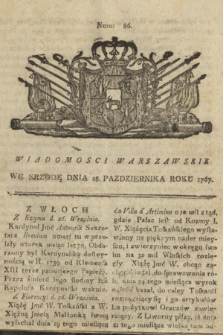 Wiadomości Warszawskie. 1767, nr 86