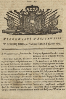 Wiadomości Warszawskie. 1767, nr 87