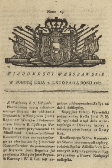 Wiadomości Warszawskie. 1767, nr 89