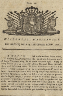 Wiadomości Warszawskie. 1767, nr 92