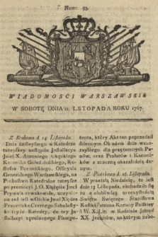 Wiadomości Warszawskie. 1767, nr 93