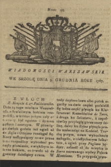 Wiadomości Warszawskie. 1767, nr 98