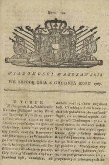 Wiadomości Warszawskie. 1767, nr 100