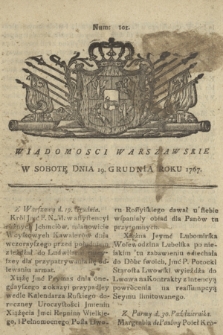 Wiadomości Warszawskie. 1767, nr 101