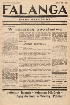 Falanga : pismo narodowe. 1936, nr 6