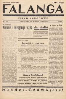 Falanga : pismo narodowe. 1936, nr 25