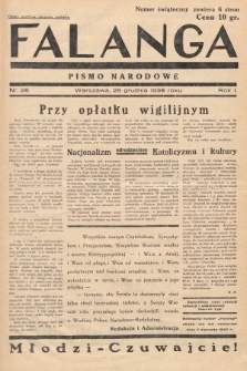 Falanga : pismo narodowe. 1936, nr 26